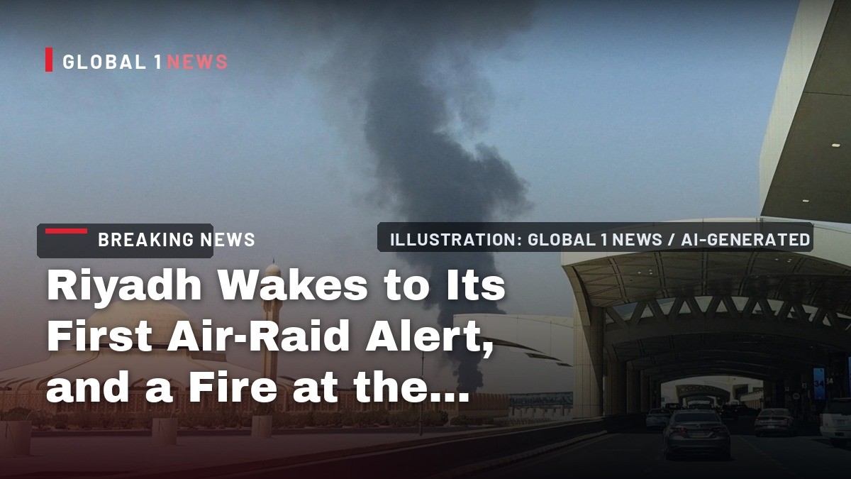 Riyadh Wakes to Its First Air-Raid Alert, and a Fire at the Airport