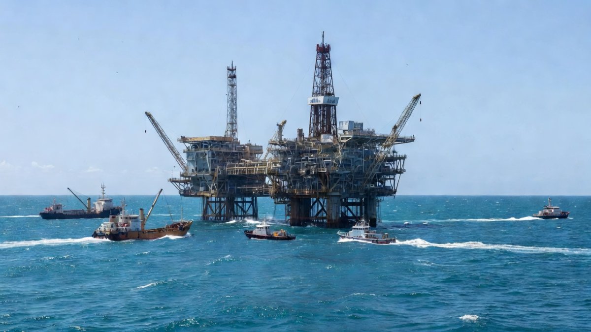 An offshore production platform in Brazil's Santos Basin pre-salt, where Petrobras reinjects millions of tonnes of CO2