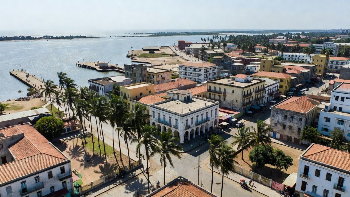 Bissau, the capital of Guinea-Bissau, on the Geba estuary