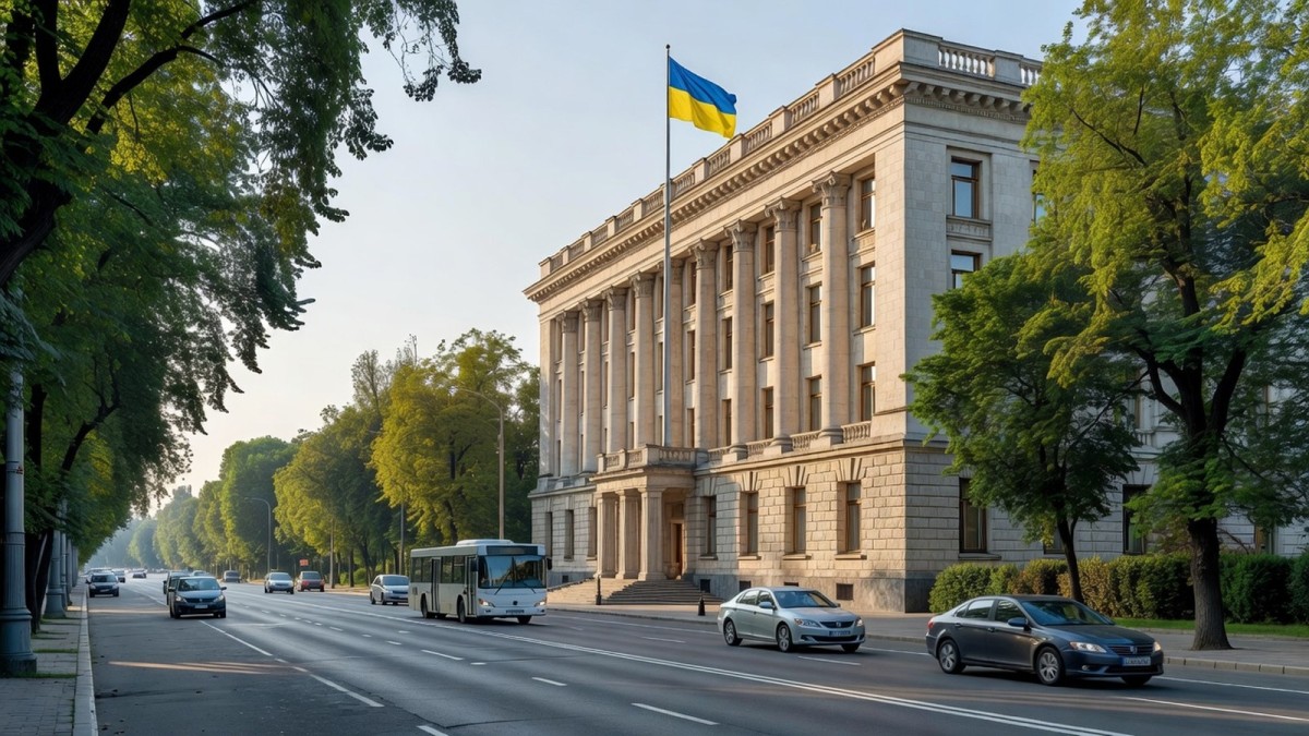 Government district in Kyiv as Ukraine prepares to host US envoys for peace talks