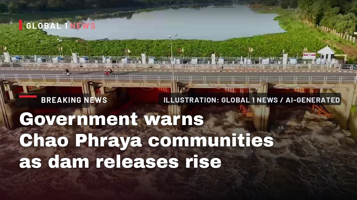 Government warns Chao Phraya communities as dam releases rise