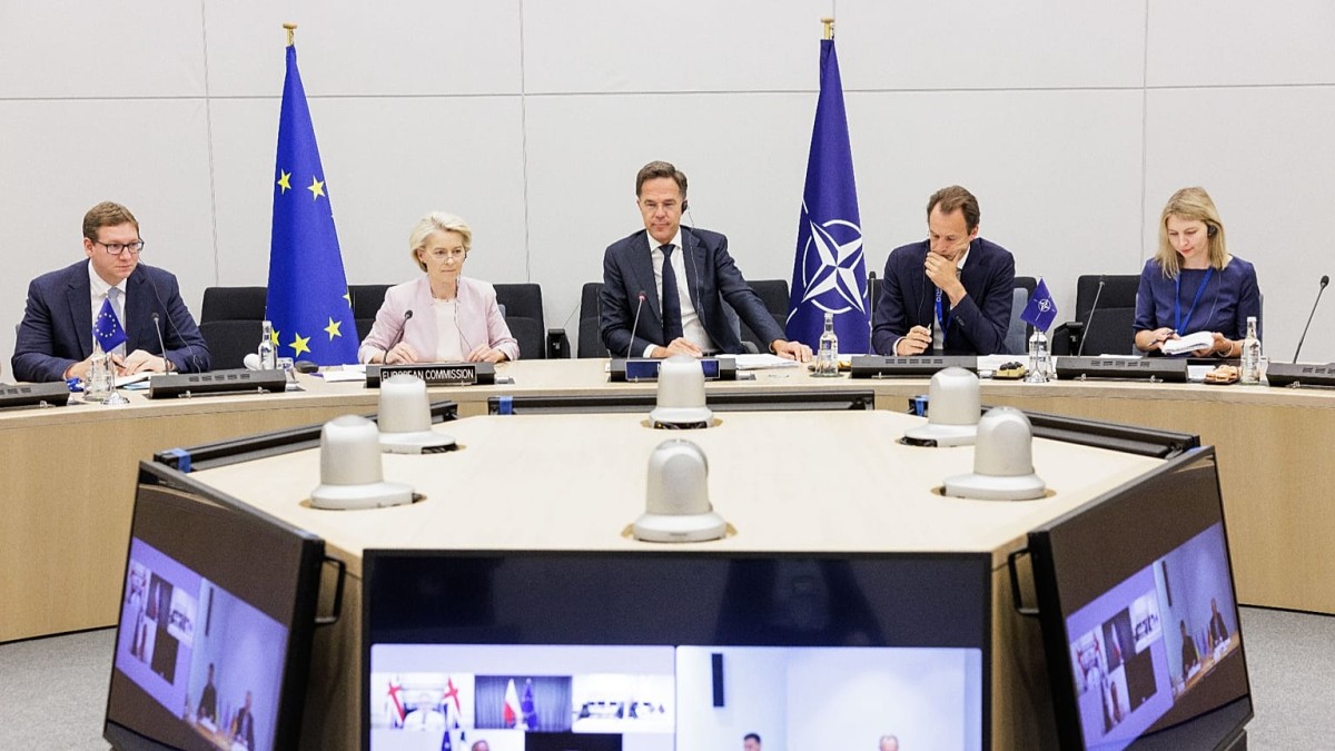 European Commission President Ursula von der Leyen and NATO Secretary-General Mark Rutte