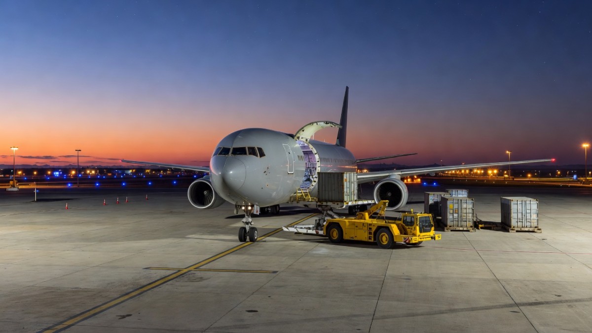 A Boeing 767 freighter similar to the aircraft involved in the Miami runway crash