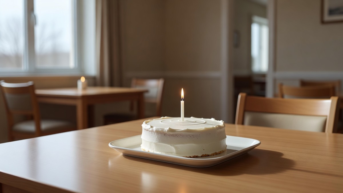 A birthday cake prepared for a care home resident