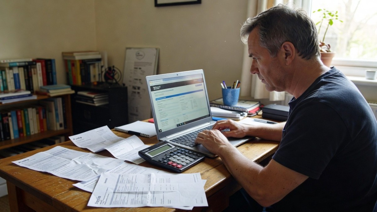 UK taxpayer completing a self-assessment tax return at home