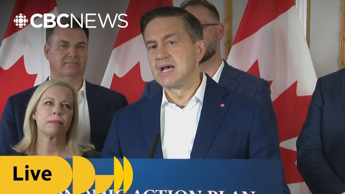 Conservative Leader Pierre Poilievre fields questions during his Labour Day weekend stop in Regina