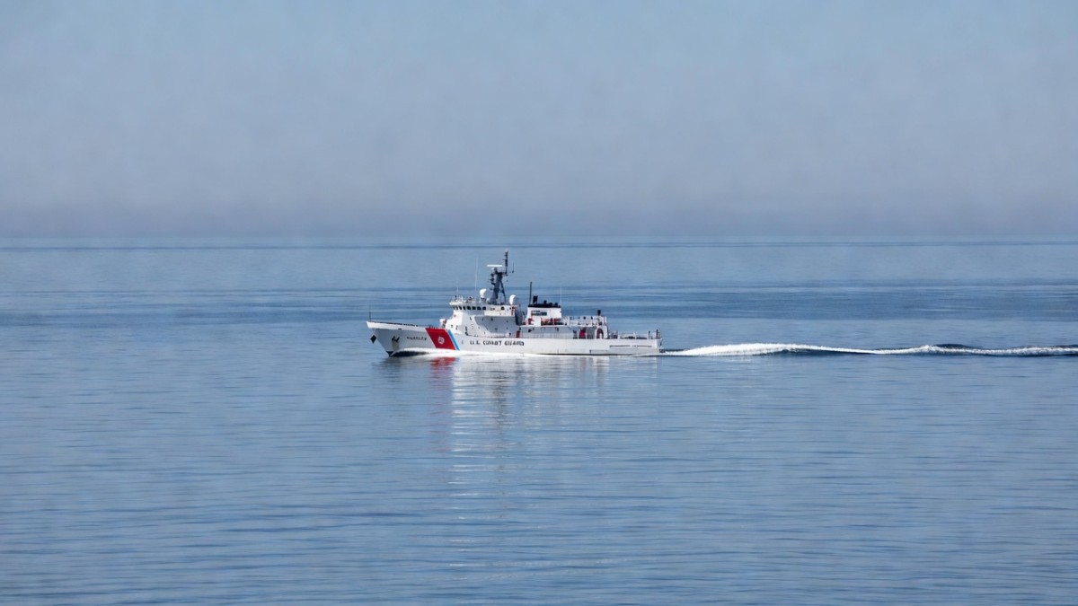 A China Coast Guard patrol cutter operating in open waters