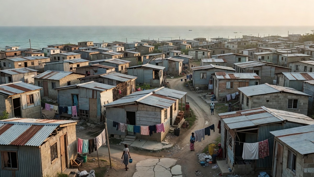 Densely packed neighbourhoods on the edge of Port-au-Prince, where gangs control roughly 90 percent of the capital