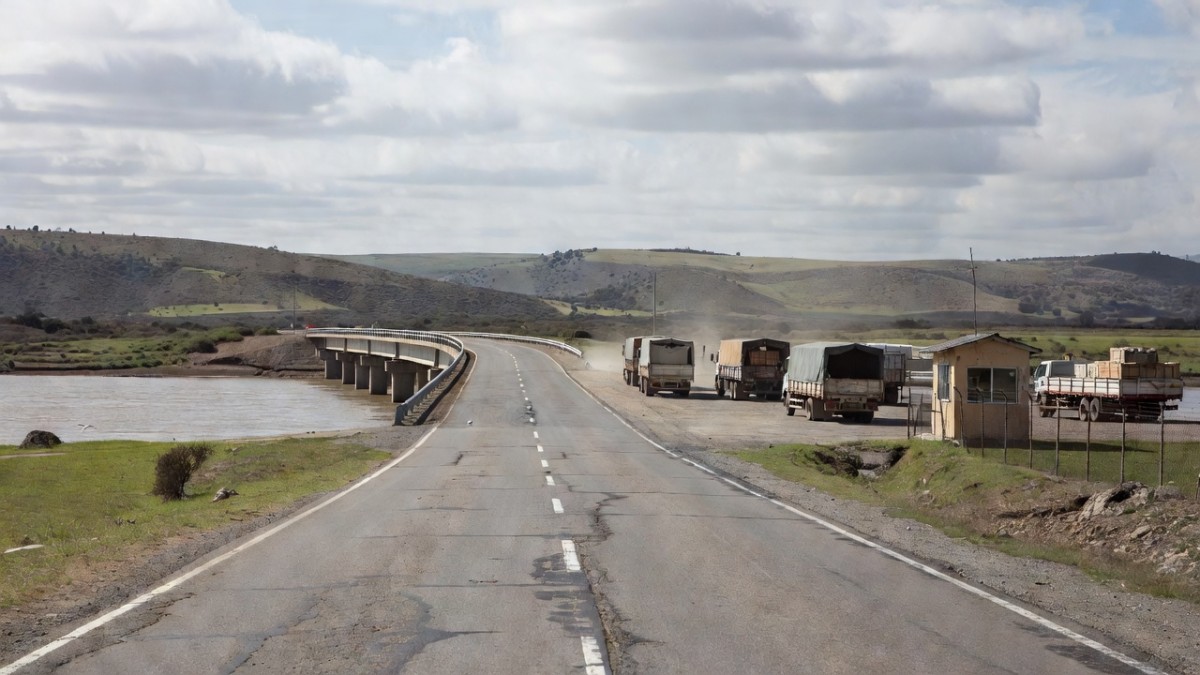 Border checkpoint infrastructure on the Russian side of the new Tumen River crossing