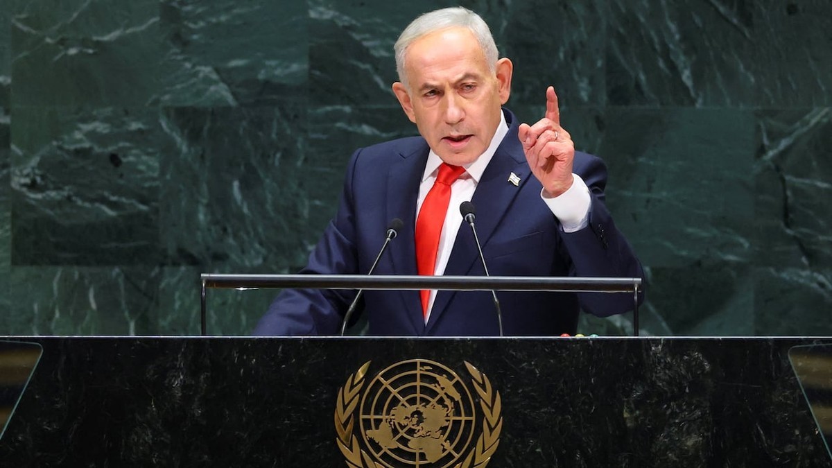 Israeli Prime Minister Benjamin Netanyahu addresses the 81st United Nations General Assembly in New York. Photo: Mike Segar/Reuters