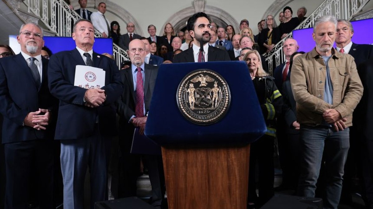 New York Mayor Zohran Mamdani speaks during a news conference on the release of 9/11 related documents at City Hall on September 8 in New York City.