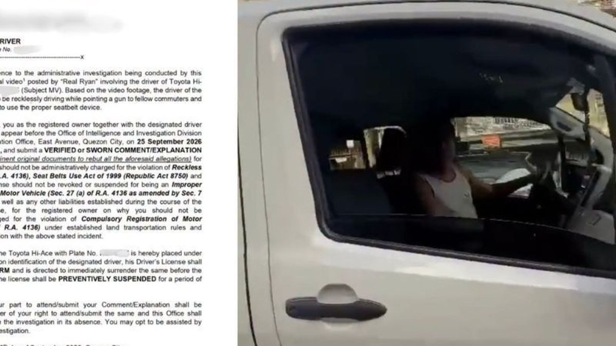LTO summons van driver seen in road rage, gun-brandishing incident