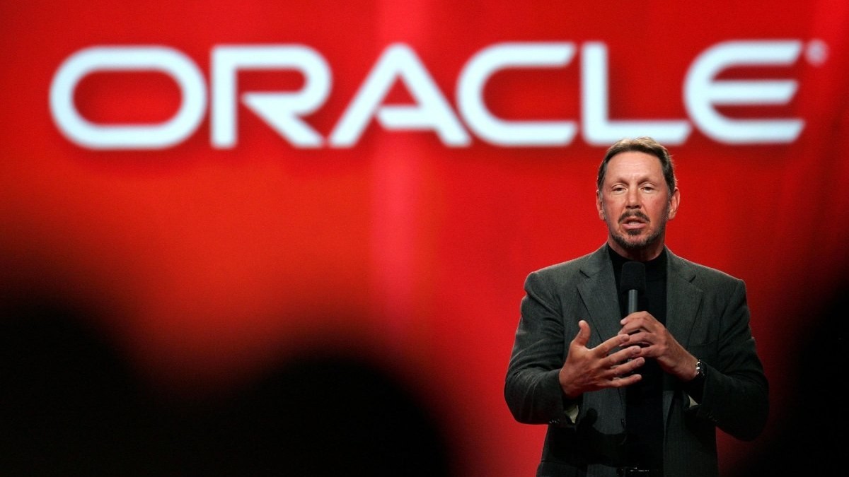 Oracle Executive Chairman Larry Ellison speaks at an Oracle conference. Photo: Getty Images via The New York Post