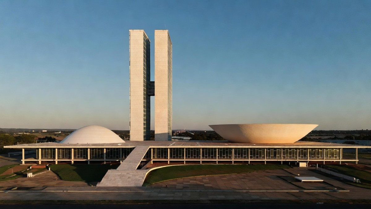 The National Congress in Brasilia at golden hour