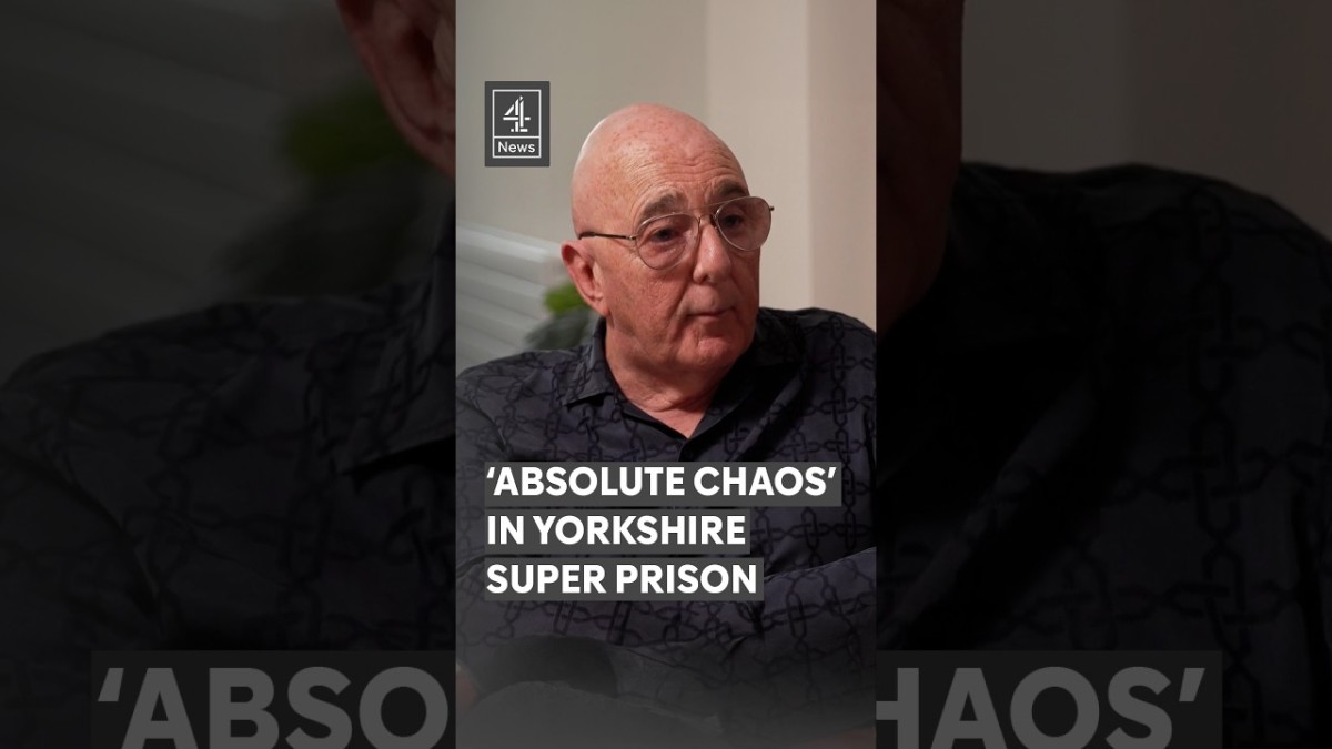 A Channel 4 News broadcast frame showing a former security officer describing "absolute chaos" inside HMP Millsike