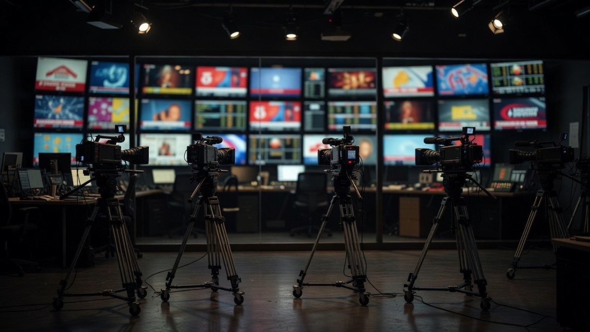 Television news studio, where Channel 4 News broadcast the undercover investigation
