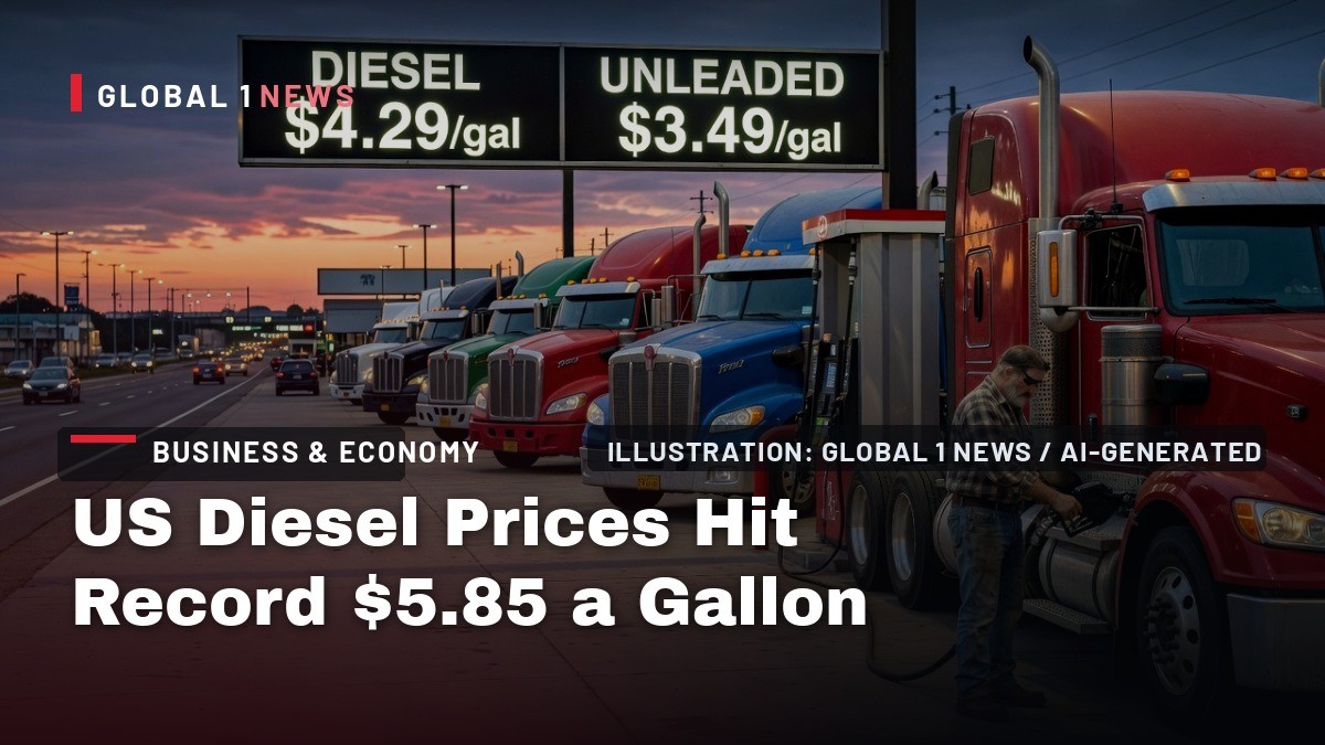 US Diesel Prices Hit Record $5.85 a Gallon as Global Refinery Crunch Bites