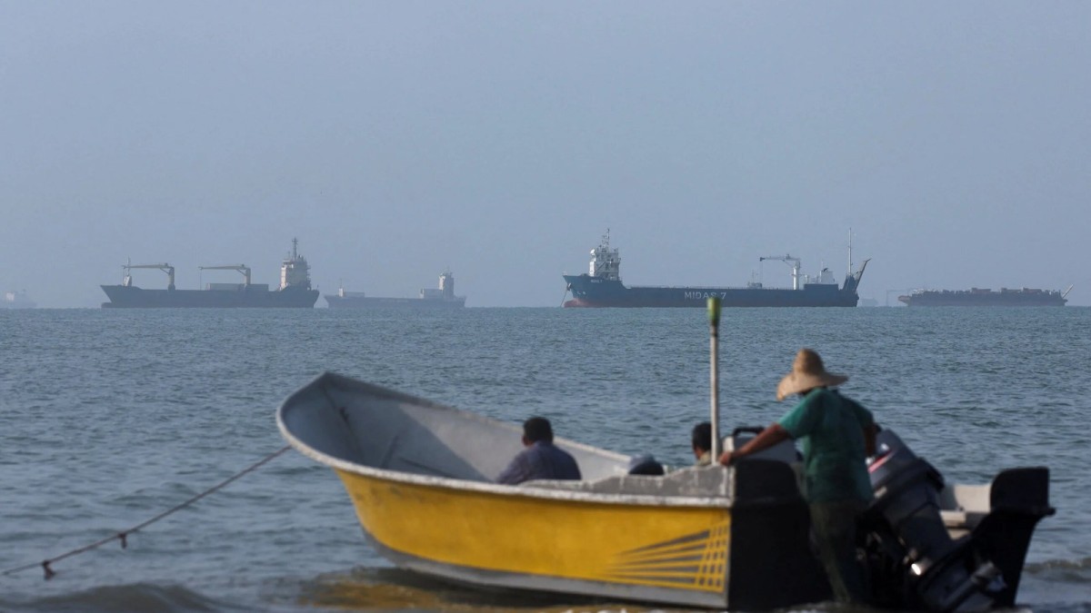 Vessels near Bandar Abbas in the Strait of Hormuz, a critical waterway for global oil shipments, September 2026