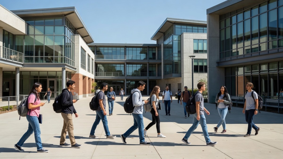 University students on campus in Israel, where a new Adalah report documents a two-track disciplinary system