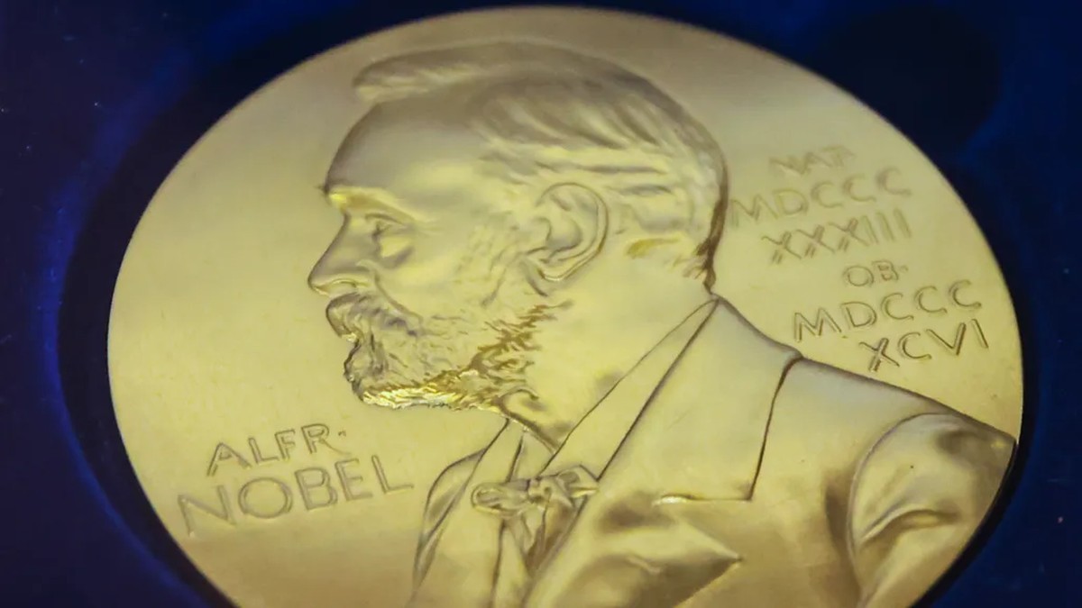 A Nobel Prize medal. The 2026 chemistry prize was announced in Stockholm on 7 October. Photo: Beata Zawrzel/Getty Images via BBC News