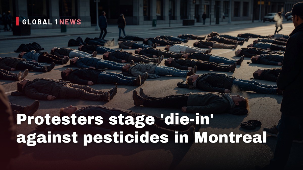 Protesters stage ‘die-in’ against pesticides in Montreal