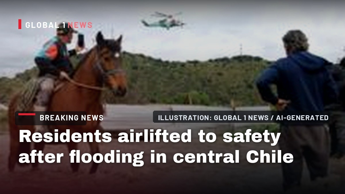 Residents airlifted to safety after flooding in central Chile