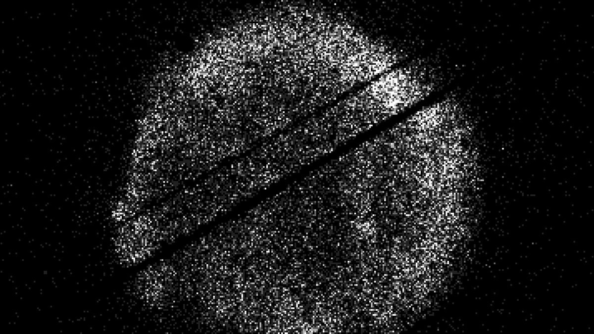 An X-ray image of Tycho's supernova remnant captured by Swift's X-ray Telescope on Aug. 26, 2026. Each white dot is an X-ray photon; the dark streaks are imaging-system artefacts. Image: NASA