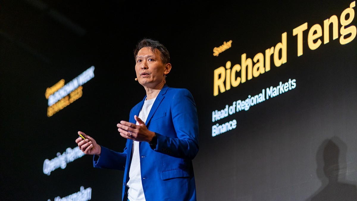Richard Teng addresses Binance Blockchain Week 2023 in Istanbul. Photo: Binance (CC BY 4.0)