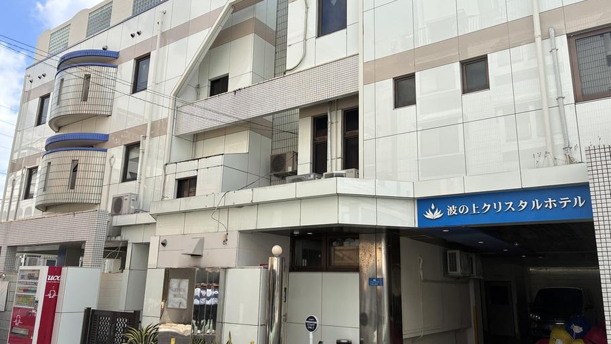 The Naminoue Crystal Hotel in Naha, Okinawa, photographed on Oct. 4, 2026, where a 39-year-old woman was found dead. Photo: Keishi Koja/Stars and Stripes