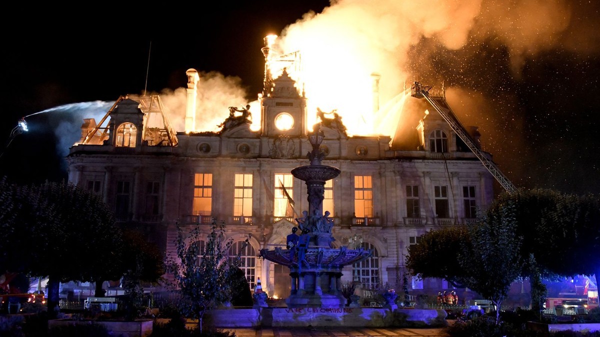 France Counts the Cost as a 143-Year-Old Town Hall Burns and 550,000 Take the Streets