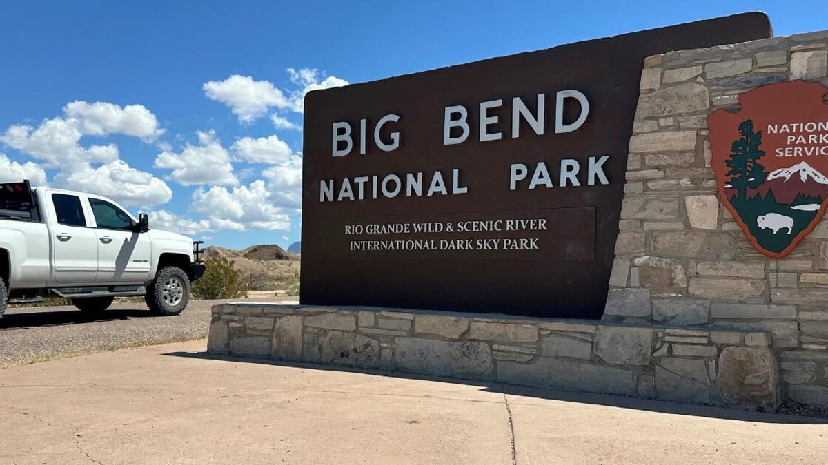 The entrance sign at Big Bend National Park in Texas, photographed September 19, 2026. Photo: AP/Rebecca Santana