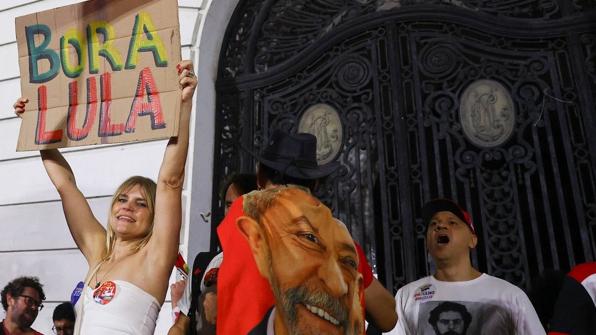 Supporters of President Luiz Inacio Lula da Silva at a campaign rally in Brazil. Photo: Reuters