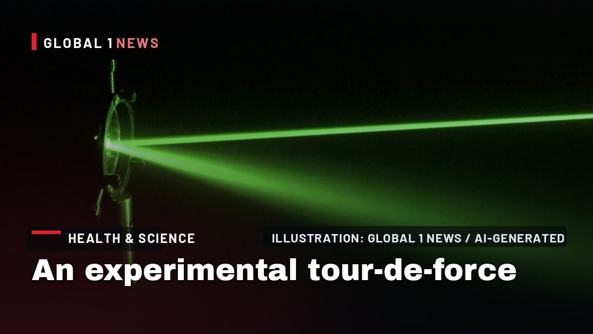An experimental tour-de-force: Entanglement between glass bead and light