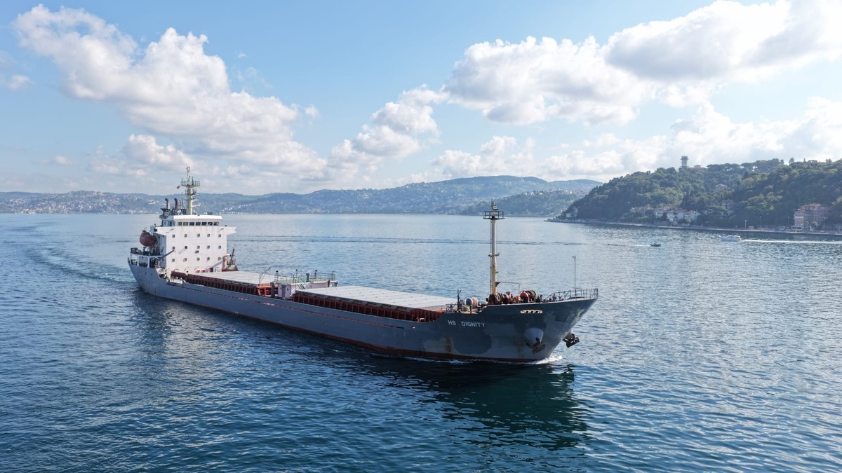 The Guinea-Bissau-flagged general cargo ship HS Dignity, the vessel that sank about 17 nautical miles east of the Bulgarian village of Krapets on 13 October 2026, seen here in a file photograph. Photo: Maritime.bg