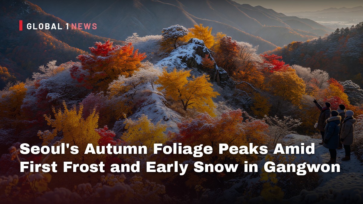 Seoul’s Autumn Foliage Peaks Amid First Frost and Early Snow in Gangwon