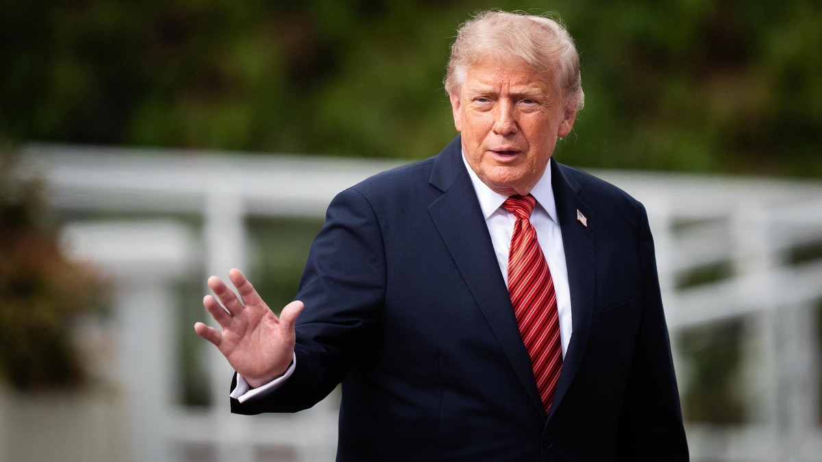 US President Donald Trump speaks during an event. Photo: James Manning/PA