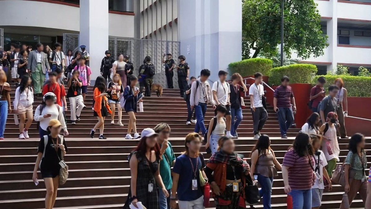 Students evacuate Palma Hall at the University of the Philippines Diliman on 15 October 2026. Photo: SINAG, via the UP Diliman Information Office