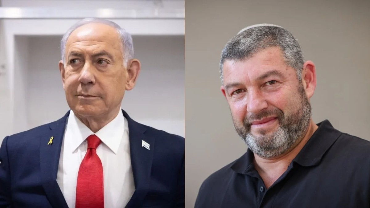 Prime Minister Benjamin Netanyahu, left, pictured with People of Israel party chairman Ofer Winter in a composite image. Photo: The Jerusalem Post