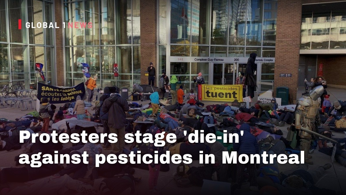 Protesters stage ‘die-in’ against pesticides in Montreal
