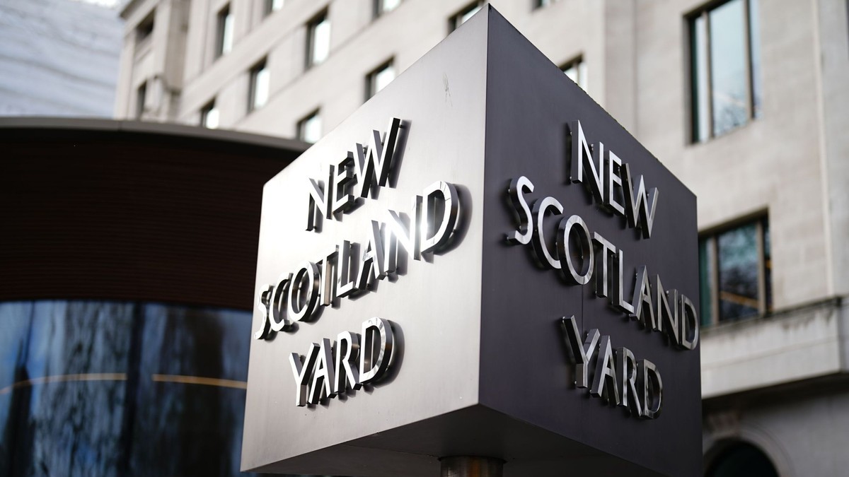 The New Scotland Yard sign in London, the headquarters of the Metropolitan Police, which decided the post did not meet the criminal threshold. Photo: PA Media