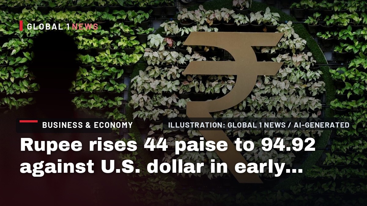 Rupee rises 44 paise to 94.92 against U.S. dollar in early trade
