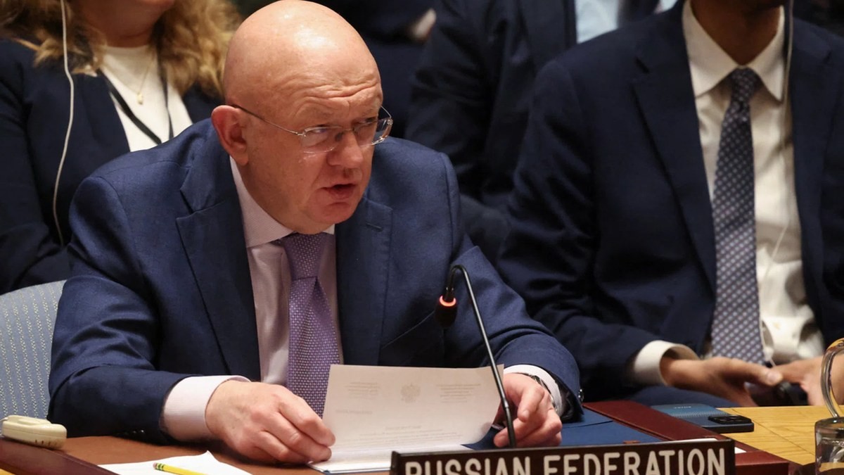 Russia's UN envoy Vassily Nebenzia at a Security Council meeting at UN headquarters in New York on 26 May 2026. Photo: Shannon Stapleton/Reuters