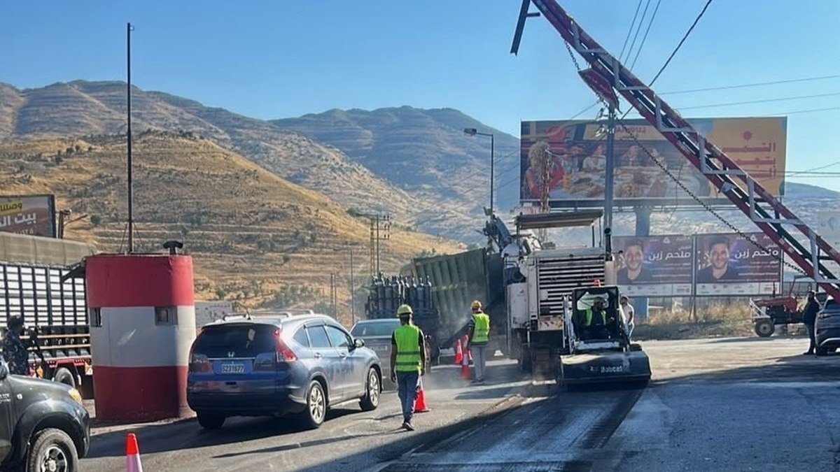 The Dahr al-Baidar road in Lebanon's Bekaa Valley, photographed in August 2026. Photo: Public works ministry via L'Orient Today
