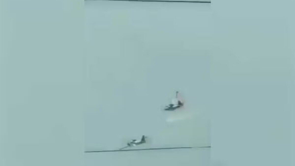 Two Philippine Air Force SF-260 trainer aircraft in formation over Fernando Air Base on 23 October 2026. Photo: National Defense video via the Philippine Daily Inquirer.
