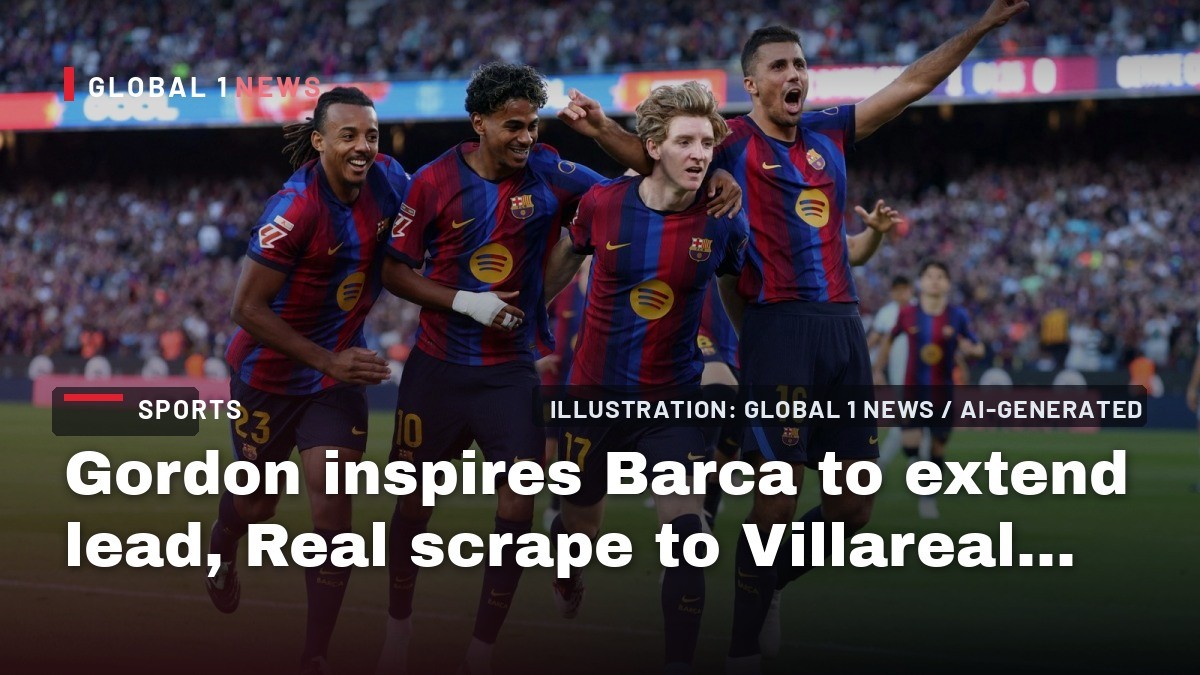 Gordon inspires Barca to extend lead, Real scrape to Villareal win