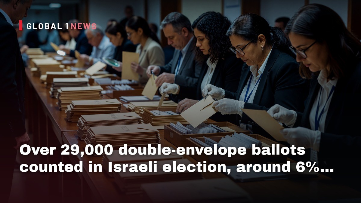 Over 29,000 double-envelope ballots counted in Israeli election, around 6% of total