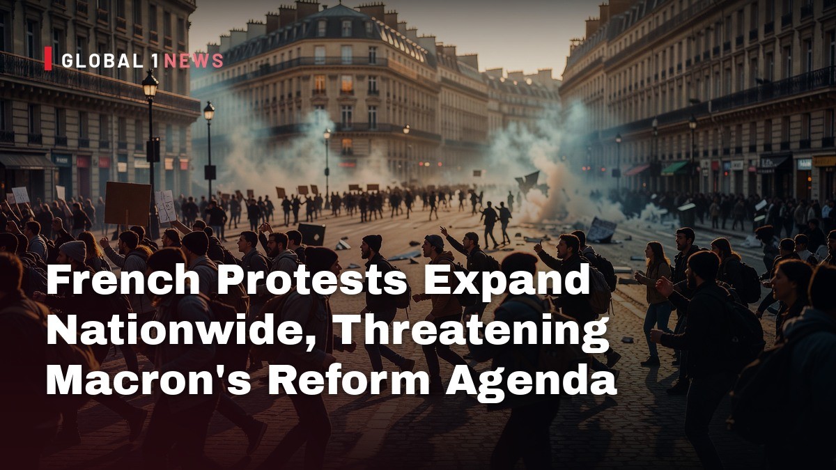 French Protests Expand Nationwide, Threatening Macron’s Reform Agenda