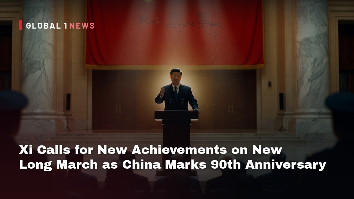 Xi Calls for New Achievements on New Long March as China Marks 90th Anniversary