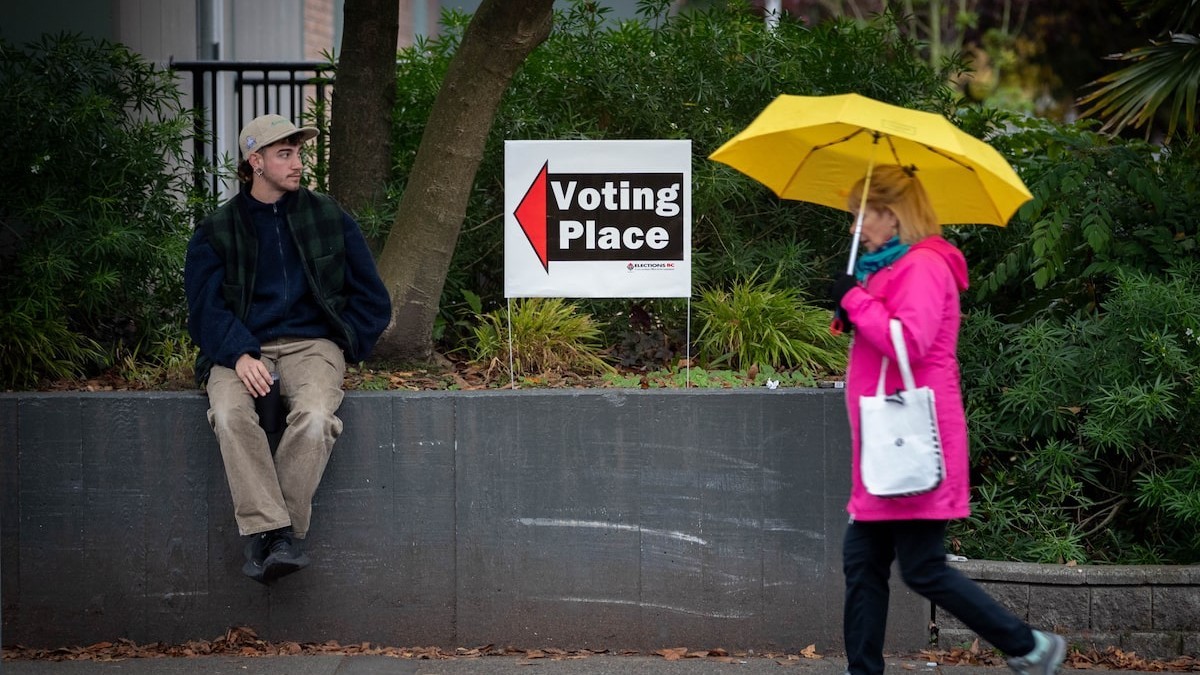 Voters arrive at a polling place in Vancouver on October 24, 2026. Photo: Justine Beaulieu-Poudrier/The Globe and Mail