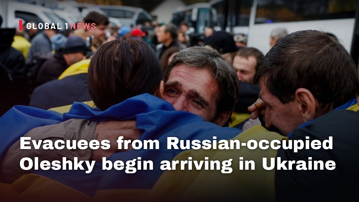 Evacuees from Russian-occupied Oleshky begin arriving in Ukraine